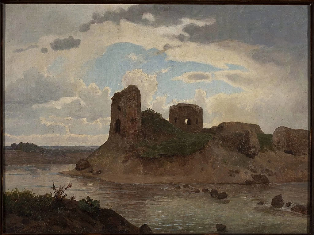 Rovine del castello di Bobrowniki sul fiume Vistola - Museo Nazionale di Varsavia
